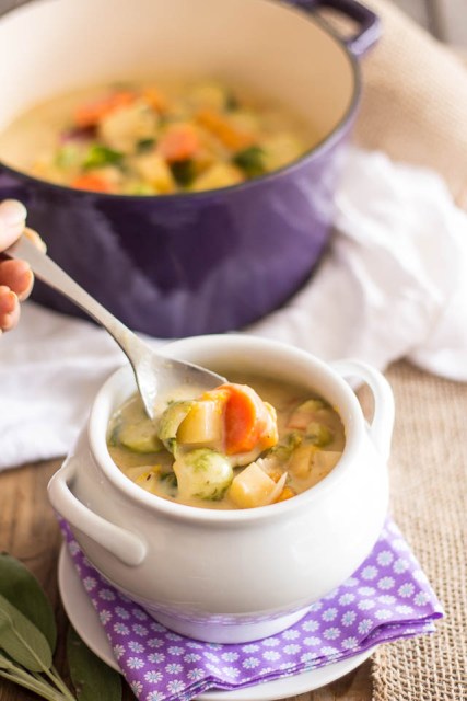 Non-Dairy Creamy Vegetable Soup via The Healthy Foodie