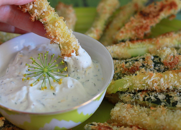 Spicy Zucchini Fries via Kitchen Treaty