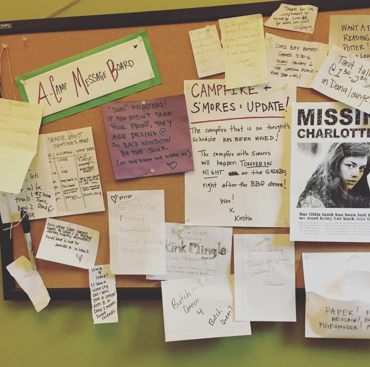 A-Camp 7.5 message board via instagram
