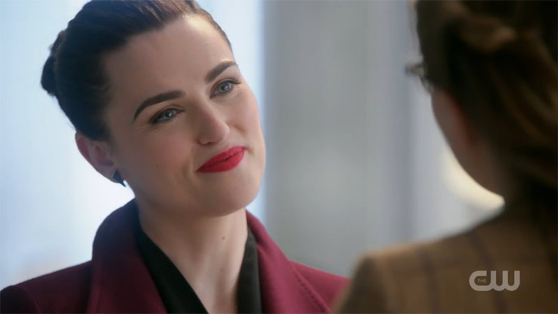 Lena smiles flirtatiously at Kara