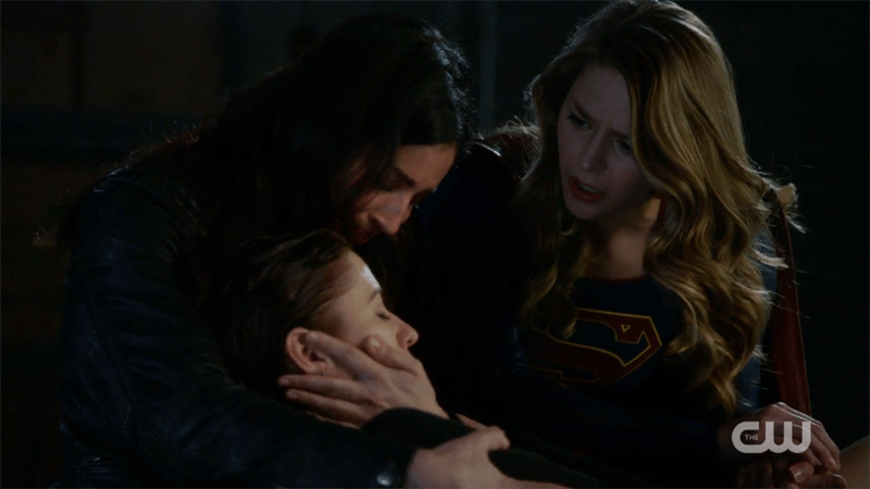 Maggie and Kara hold Alex