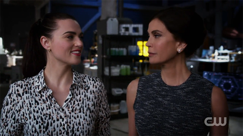 lena and rhea look at each other, pleased