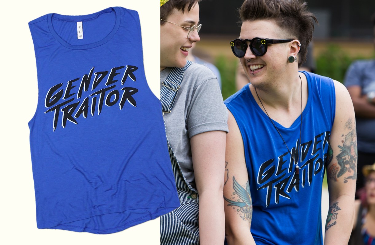 Gender Traitor Tank in Royal Blue