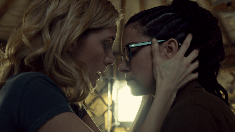 Delphine and Cosima sit a breath apart 