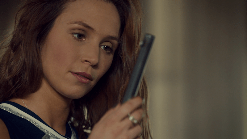 Waverly looks lustily at the barrel of Peacemaker