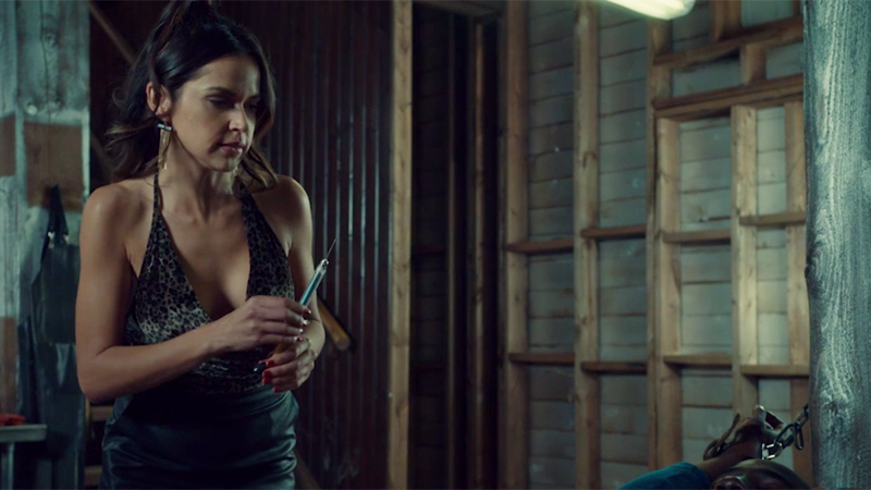 Rosita is holding a needle even though she shouldn't be