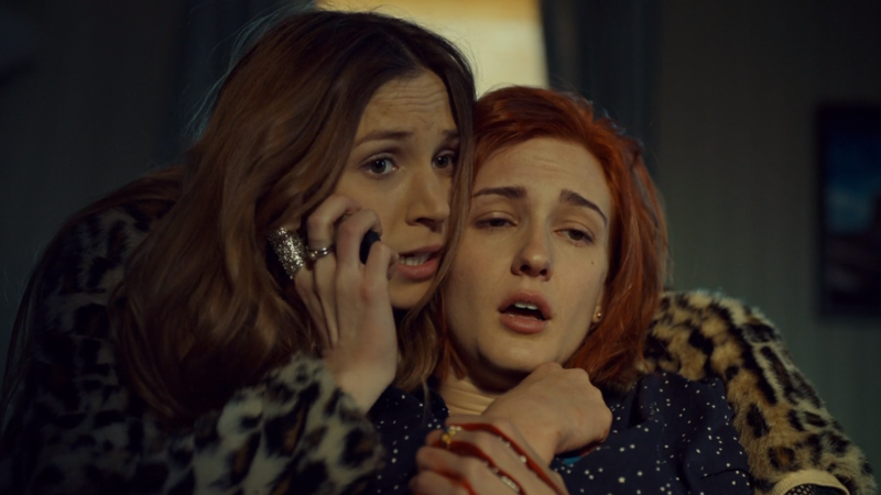 Waverly holds Nicole while she calls 911