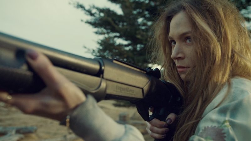 Waverly is still disheveled but looking fierce with her shotgun