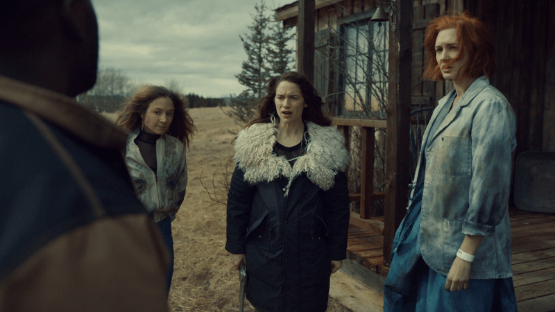 Waverly, Wynonna and Nicole look stunned