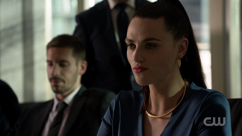 Lena Luthor steels her face as Edge insults her