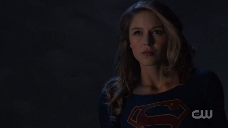 Supergirl's determined face