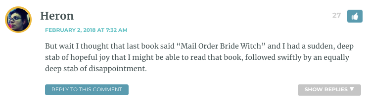 But wait I thought that last book said “Mail Order Bride Witch