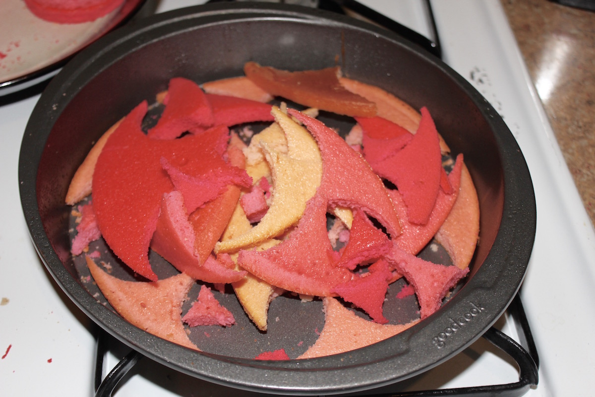 cake scraps in a bowl