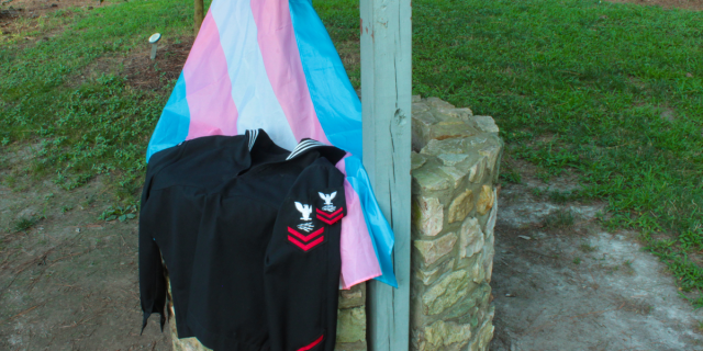 Navy uniform with trans flag