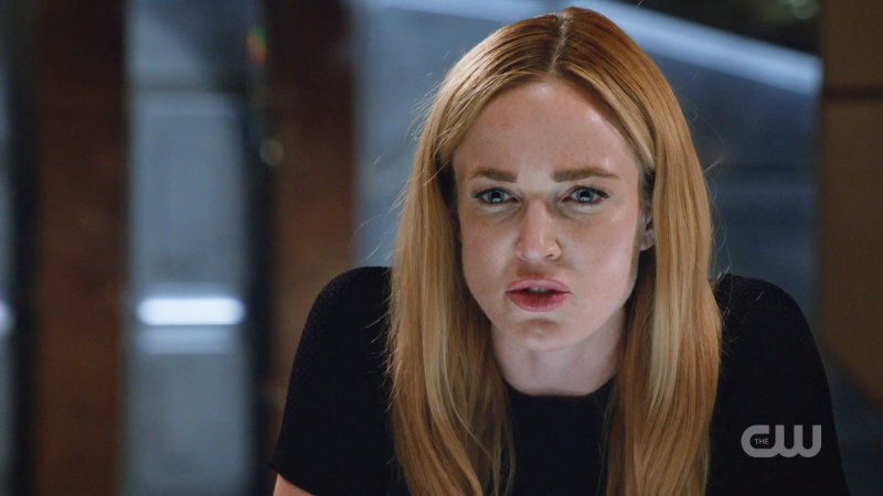 Sara Lance glares intensely