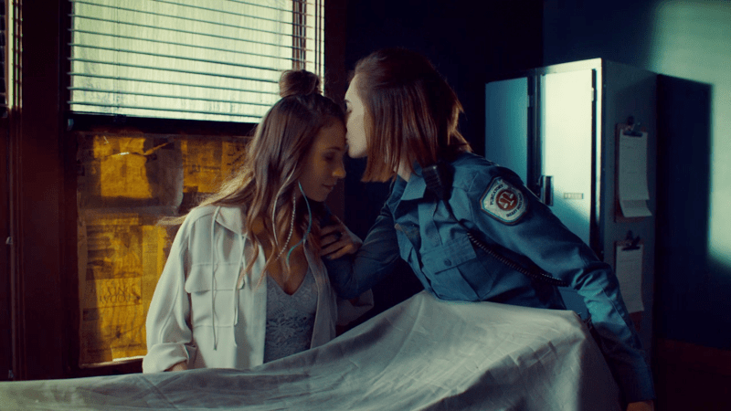 Nicole kisses waverly's forehead