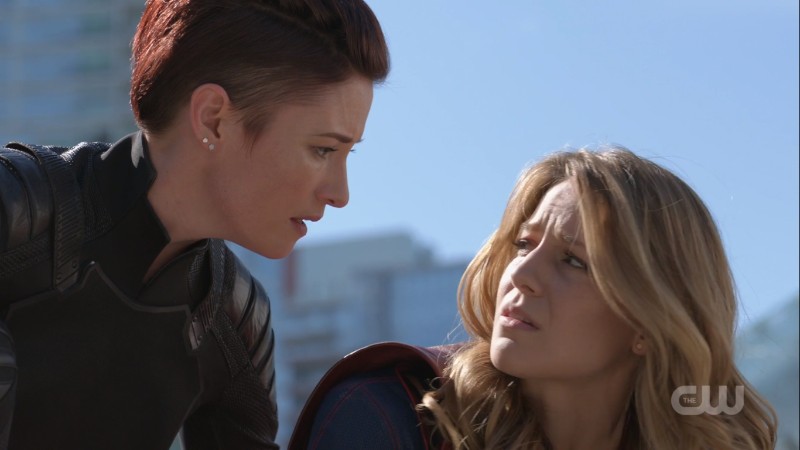 Alex and Kara exchange worried looks