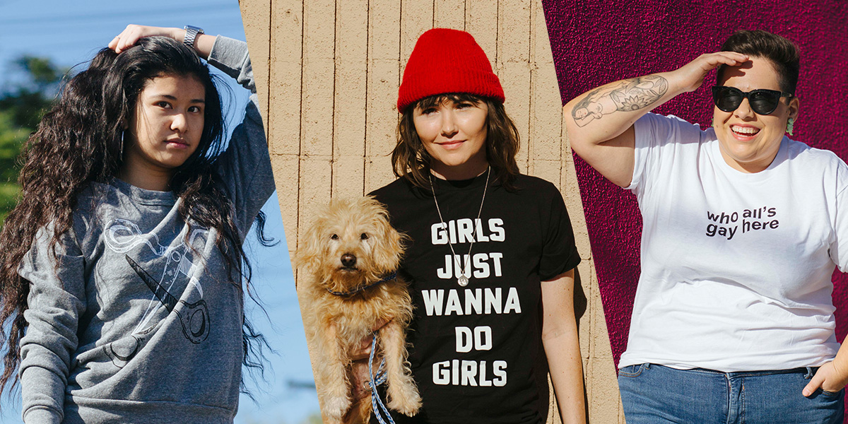 NEW MERCH ALERT: Tees and Sweatshirts for Dramatic Dykes, Eternal Bisexuals, Non-Binary Babes and GAYS GAYS GAYS