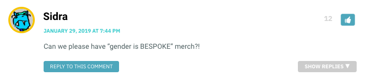 Can we please have “gender is BESPOKE