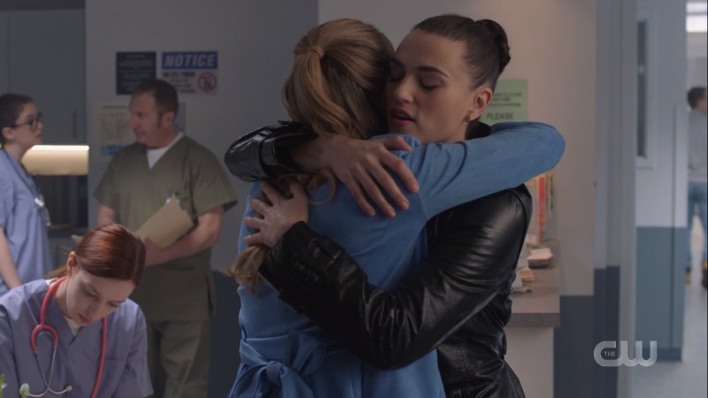 Lena gives Kara a big ol'hug