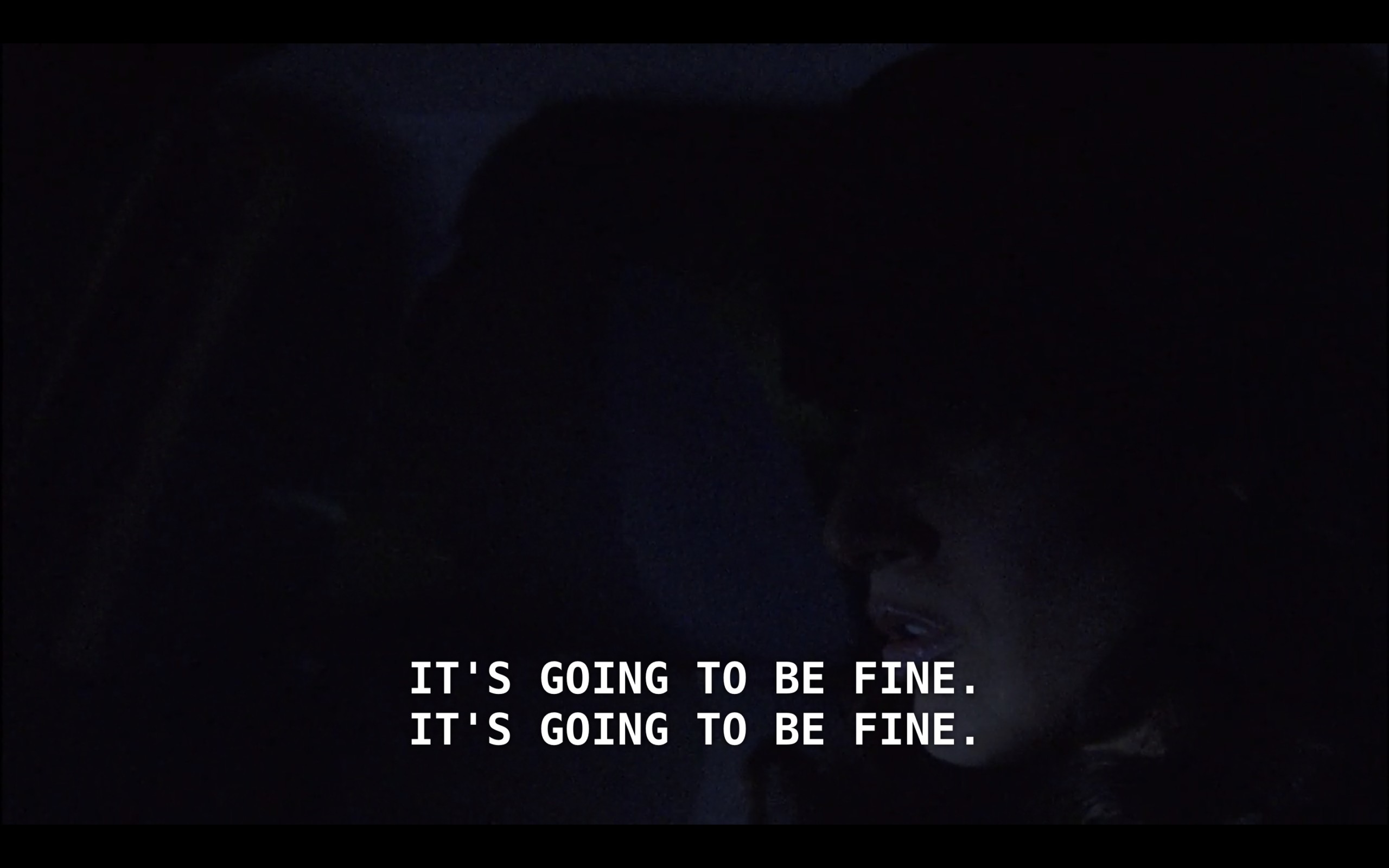 Another very dark image of Bette and Angelica. Bette is saying to Angie, "It's going to be fine. It's going to be fine."