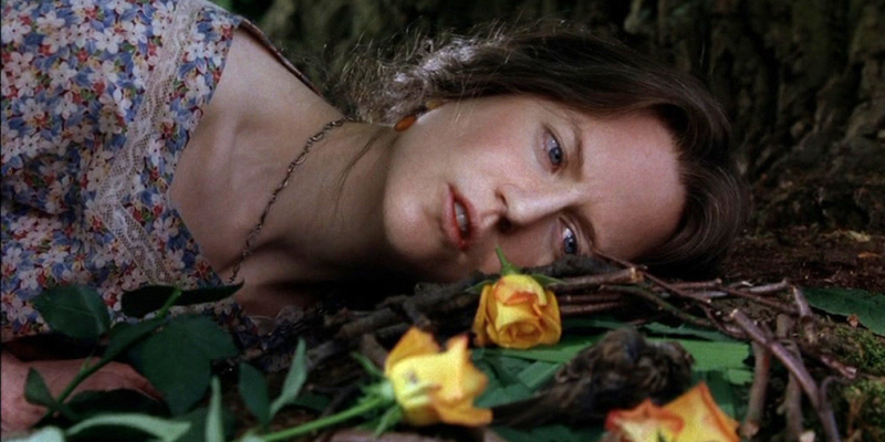 Nicole Kidman as Virginia Woolf lies on the ground.