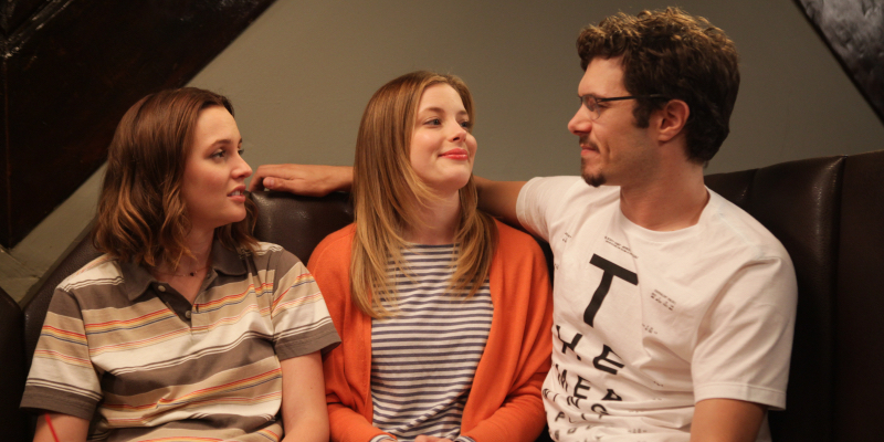 Tomboy Leighton Meester sits next to straight couple Gillian Jacobs and Adam Brody.