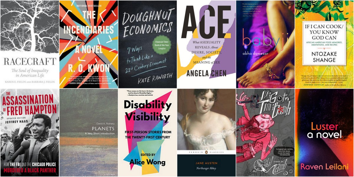 A 12-image collage of the book covers from the list of books our team is reading this month. The list is below.