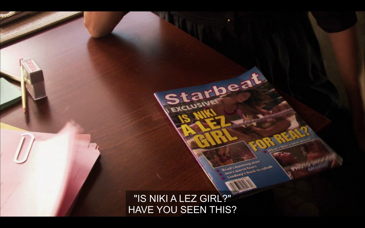 The cover of "Starbeat" magazine reads "Is Niki a Lez Girl?"