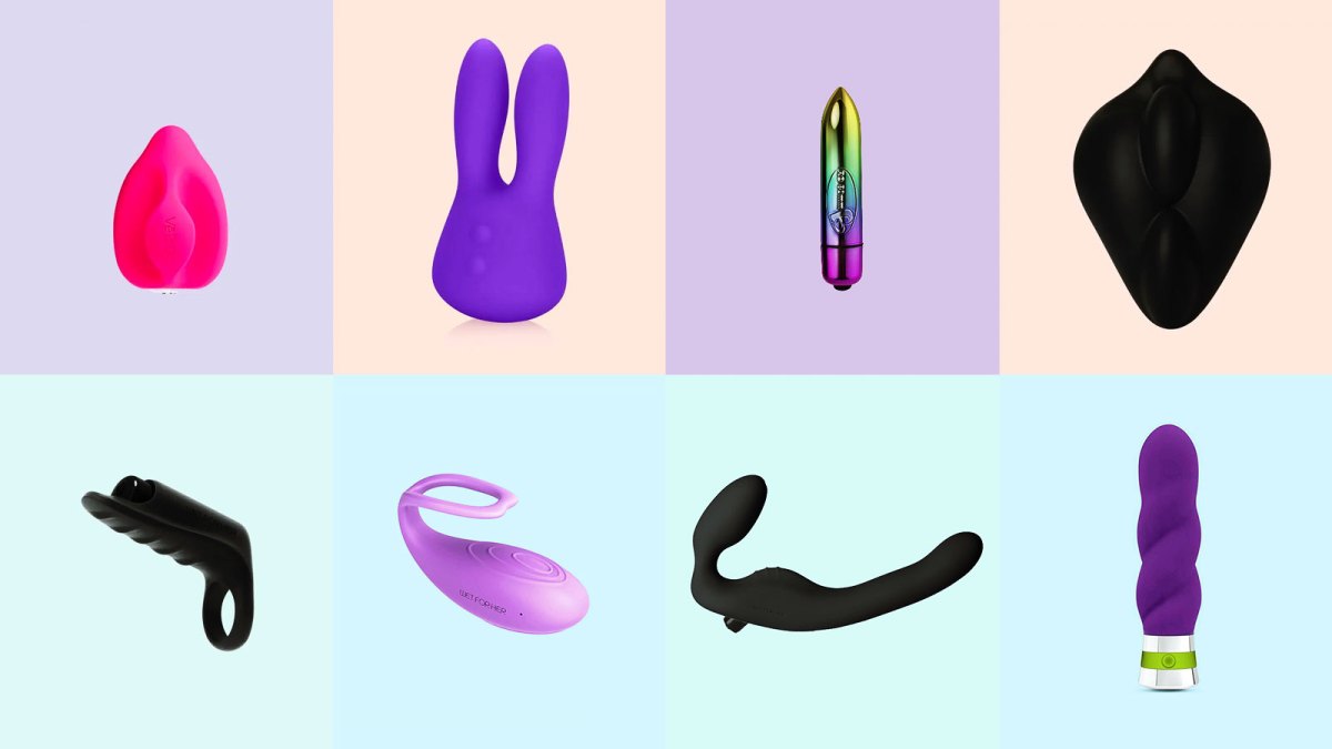 Collage of a variety of Wet for Her sex toys