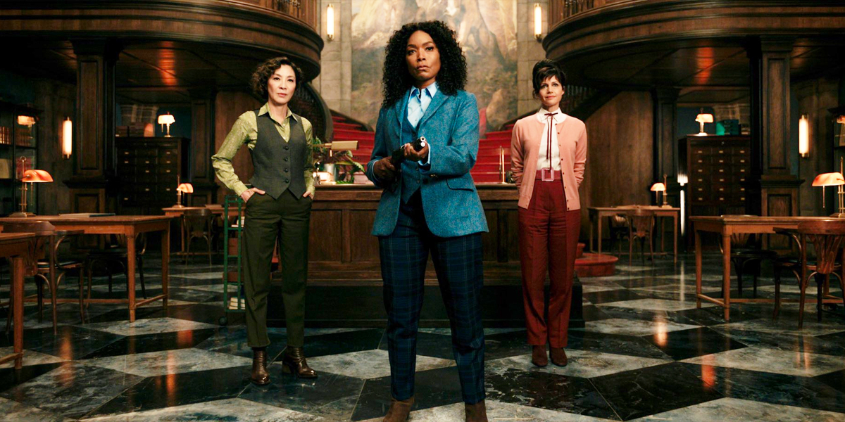 Angela Bassett, Michelle Yeoh and Carla Gugino in Gunpowder Milkshake.