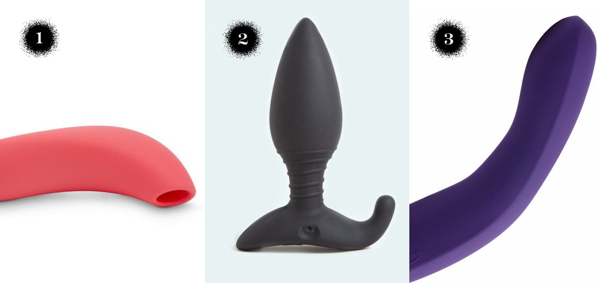 The we-vibe melt, lovense hush butt plug, the we-vibe rave.