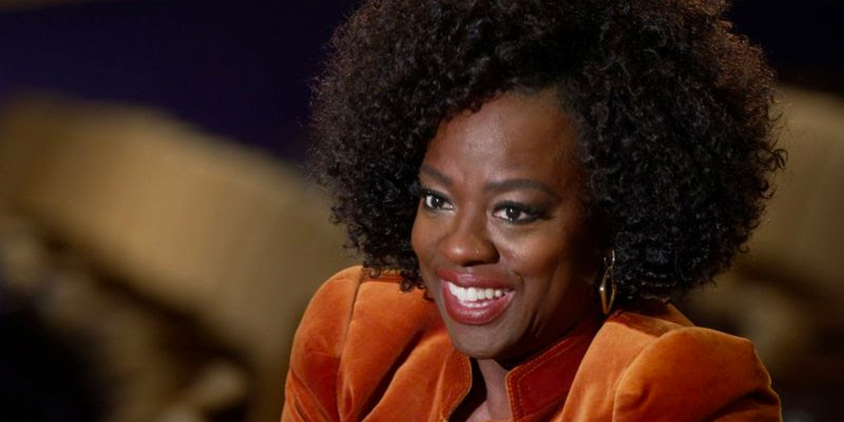 Viola Davis smiles during a recent interview on 60 Minutes to promote Ma Rainey's Black Bottom.