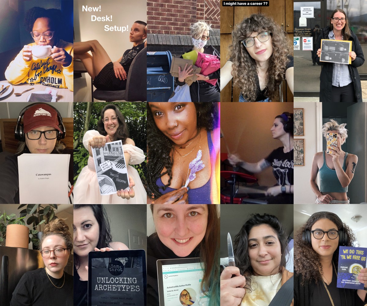 Collage of our team showing off the things they're most proud of creating or procuring or achieving this month!