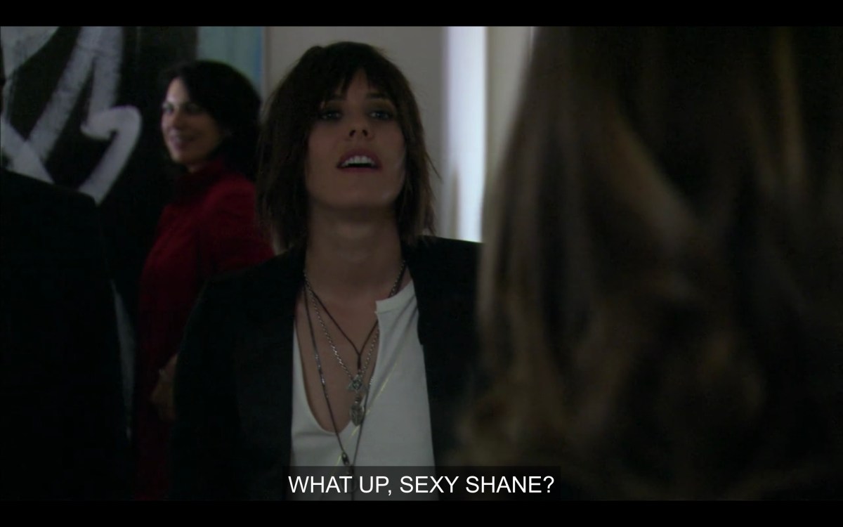 shot of Shane as Nikki says "what up, sexy Shane?"