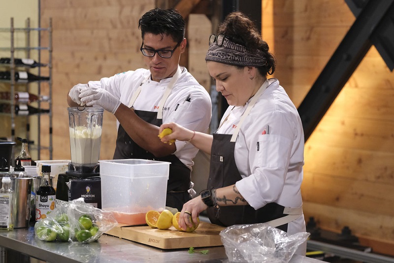 Bryon and Maria prepare for Restaurant Wars, this week on Top Chef.