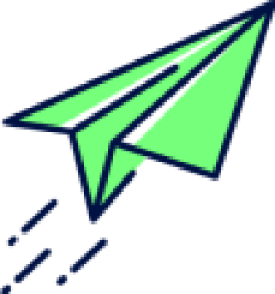 illustration of a lime green paper plane 