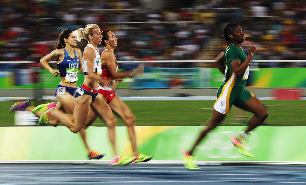 Caster Semenya of South Africa competes in the Women's 800m Semifinals on Day 13 of the Rio 2016 Olympic Games at the Olympic Stadium on August 18, 2016 in Rio de Janeiro