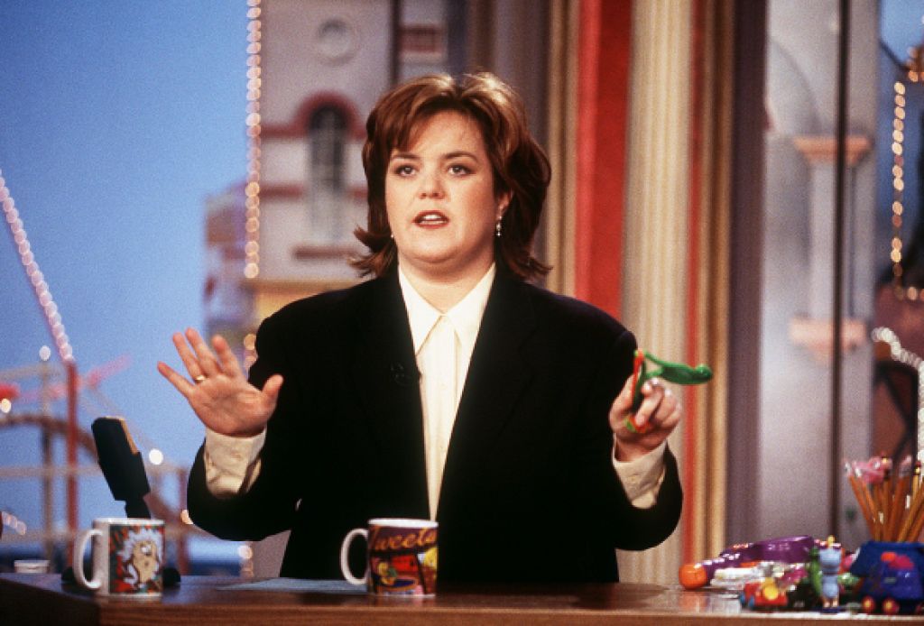 Talk show host Rosie O'Donnell on her show in New York City.