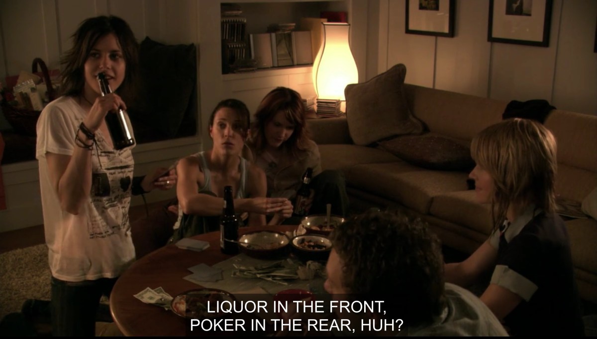 Girls playing poker in season 1=one