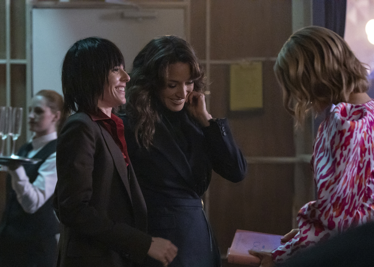208 - Launch Party (L-R): Katherine Moennig as Shane, Jennifer Beals as Bette and Leisha Hailey as Alice in THE L WORD: GENERATION Q “Launch Party”. Photo Credit: Paul Sarkis/SHOWTIME.