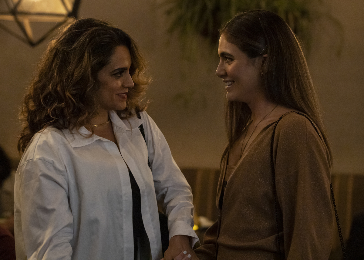 210 - Last Call (L-R): Sepideh Moafi as Gigi and Arienne Mandi as Dani in THE L WORD: GENERATION Q “Last Call”. Photo Credit: Paul Sarkis/SHOWTIME.