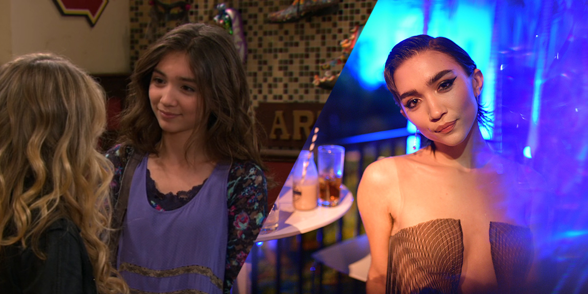 Rowan Blanchard on Girl Meets World next to Rowan as an adult