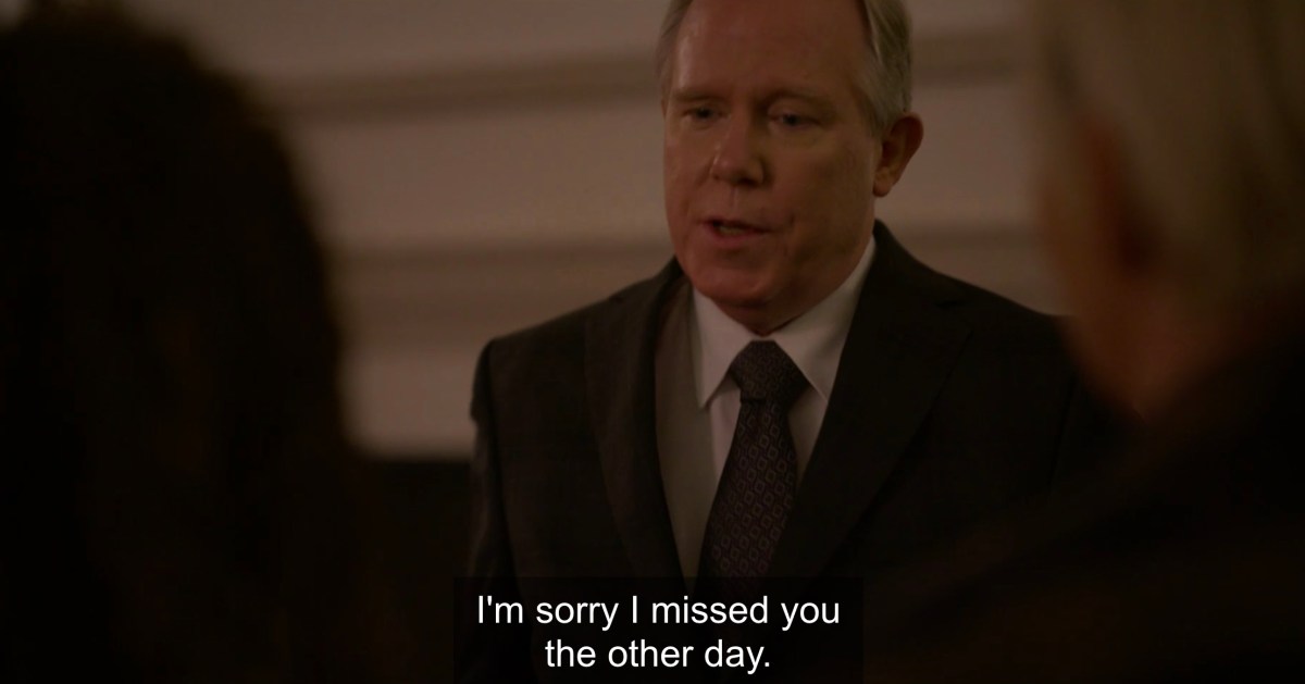 Barry saying "I'm sorry I missed you the other day"