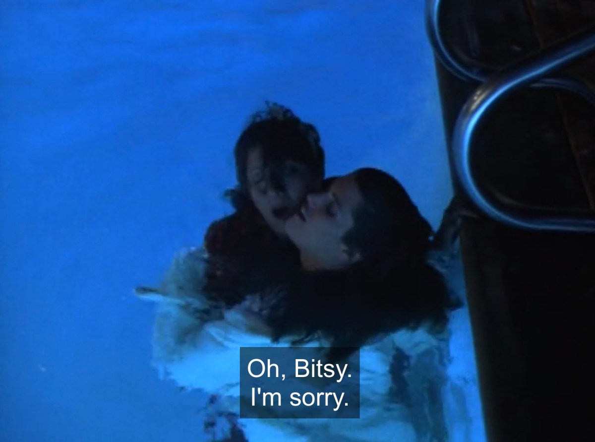 Bitsy and Susan in the pool, Susan apologizes