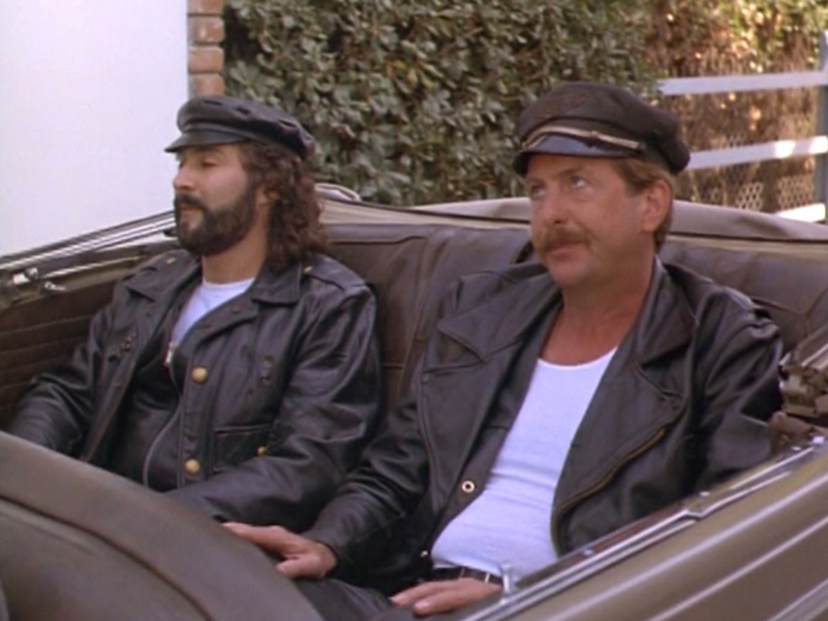 George and Sonny in leather