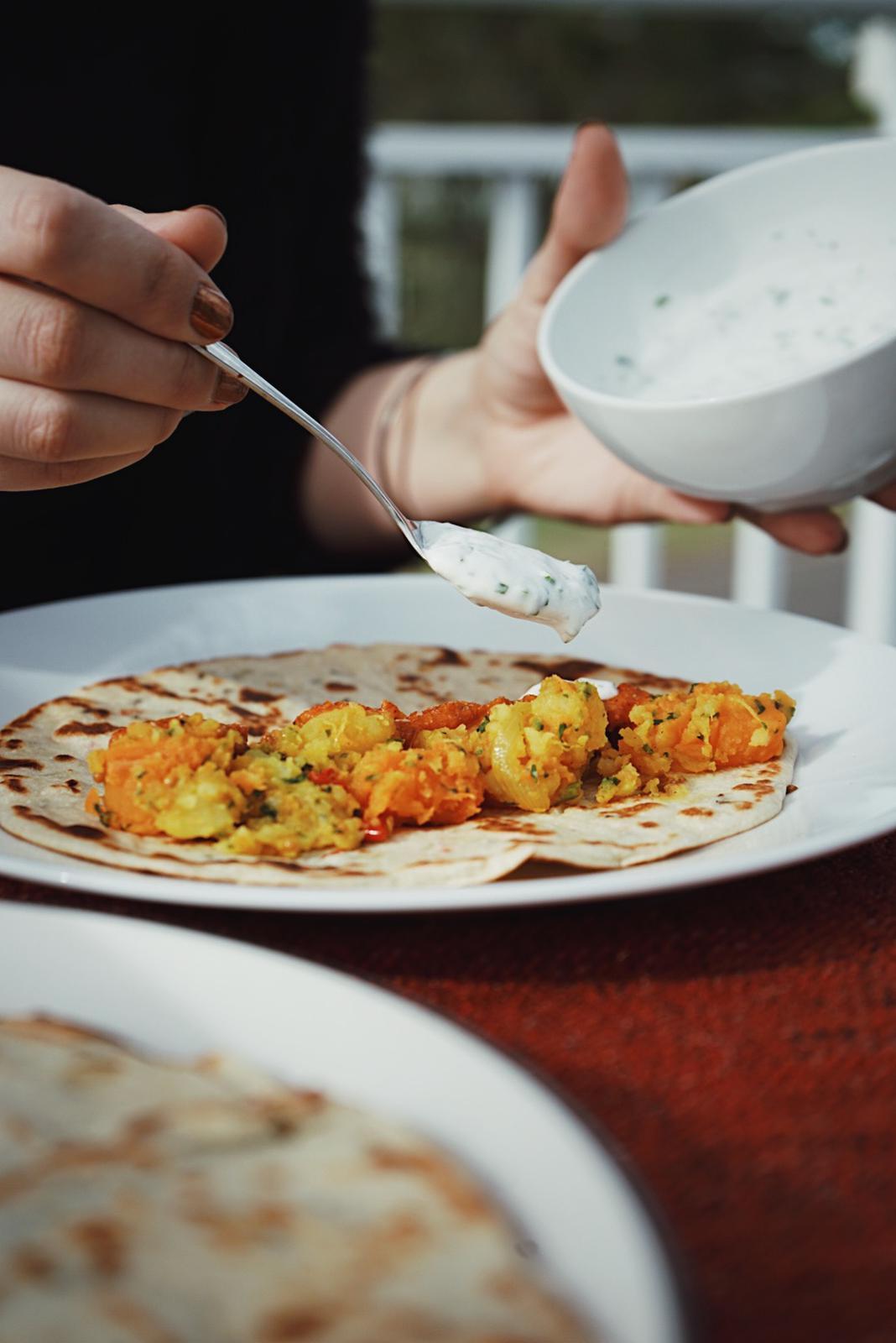 birds eye view of a plate of home cooked food contributed by the author