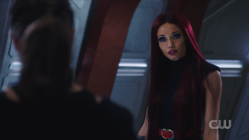 Android Astra looks at Zari all flirty-like