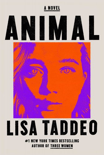 The cover of Animal by Lisa Taddeo. This has a two-tone image of a woman in red and purple.