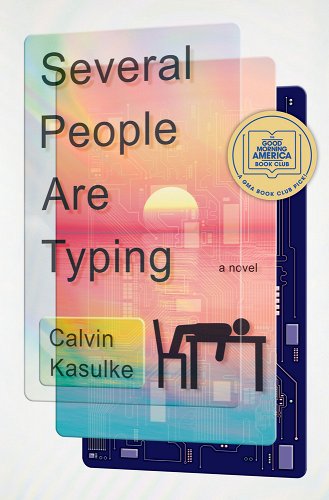 The cover of Several People ARe Typing. Shows a stick figure laying on a table.